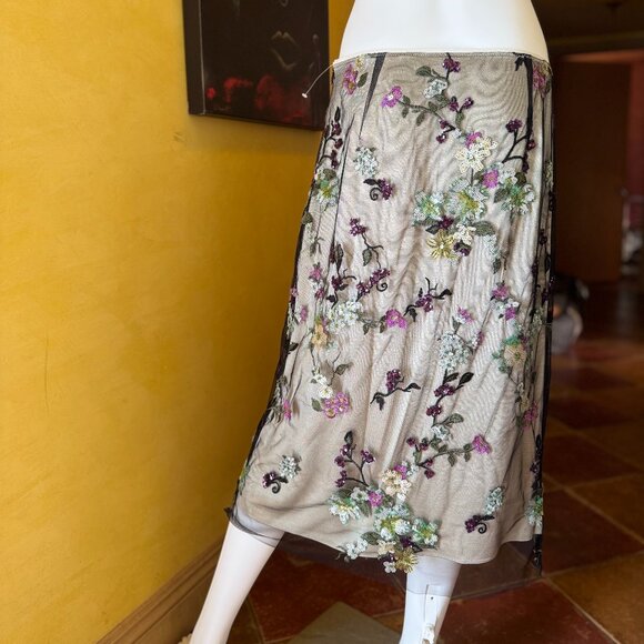 Vince Begonia Floral Sequin Skirt Rare Sample – Retail $525 – Size 8 (U.S.) - Picture 7 of 16